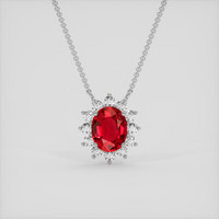 1.24 Ct. Ruby Necklace, 10K White Gold 1