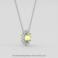 2.00 Ct. Yellow Sapphire Necklace, 10K White Gold 2
