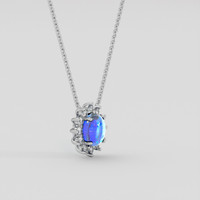 7.54 Ct. Blue Sapphire Necklace, 10K White Gold 2