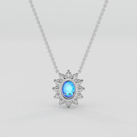 7.54 Ct. Blue Sapphire Necklace, 10K White Gold 4