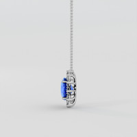 2.00 Ct. Blue Sapphire Necklace, 10K White Gold 3
