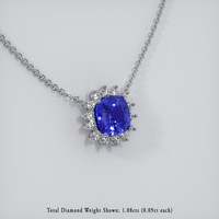 7.24 Ct. Sapphire Necklace, 14K White Gold 2