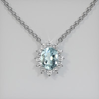 2.08 Ct. Gemstone Necklace, 14K White Gold 1