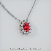 0.79 Ct. Ruby  Necklace - 14K White Gold