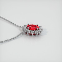 0.79 Ct. Ruby  Necklace - 14K White Gold