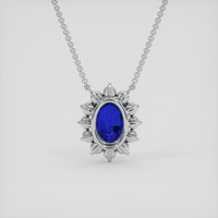 1.12 Ct. Blue Sapphire Necklace, 14K White Gold 4