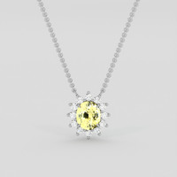 2.00 Ct. Yellow Sapphire Necklace, 14K White Gold 1
