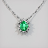 1.57 Ct. Emerald  Necklace - 18K White Gold