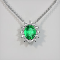 1.90 Ct. Emerald Necklace, 18K White Gold 1