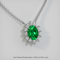 1.90 Ct. Emerald Necklace, 18K White Gold 2