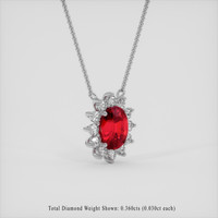 1.24 Ct. Ruby Necklace, 18K White Gold 2