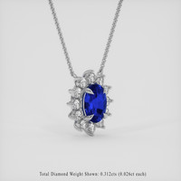 1.12 Ct. Blue Sapphire Necklace, 18K White Gold 2