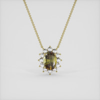 1.11 Ct. Greenish Brown Andalusite Necklace, 14K Yellow Gold 1