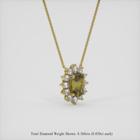1.11 Ct. Greenish Brown Andalusite Necklace, 14K Yellow Gold 2