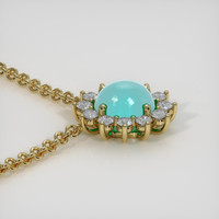 2.73 Ct. Blue Turquoise Necklace, 14K Yellow Gold 3