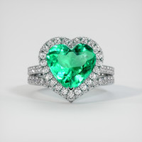 3.10 Ct. Emerald Ring, Platinum 950 1