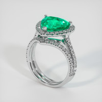 3.10 Ct. Emerald Ring, Platinum 950 2