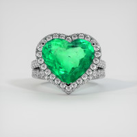 6.31 Ct. Emerald Ring, Platinum 950 1