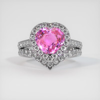 2.11 Ct. Pink Sapphire Ring, Platinum 950 1