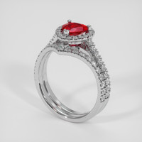 0.81 Ct. Ruby Ring, Platinum 950 2