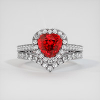 1.68 Ct. Ruby Ring, Platinum 950 1