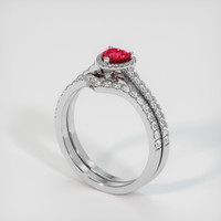 0.46 Ct. Ruby Ring, Platinum 950 2