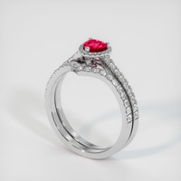 0.53 Ct. Ruby Ring, Platinum 950 2