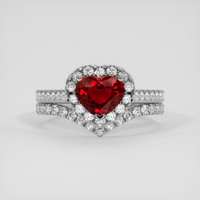 1.28 Ct. Ruby Ring, Platinum 950 1