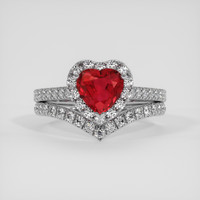 0.87 Ct. Ruby Ring, Platinum 950 1