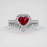 1.08 Ct. Ruby Ring, Platinum 950 1