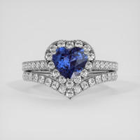 1.20 Ct. Blue Sapphire Ring, Platinum 950 1