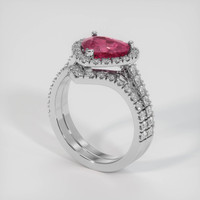 2.03 Ct. Purplish Pink Sapphire Ring, Platinum 950 2