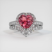 2.06 Ct. Padparadscha Sapphire Ring, Platinum 950 1
