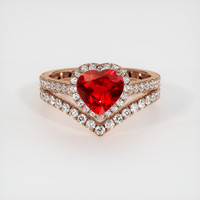 0.76 Ct. Ruby Ring, 14K Rose Gold 1