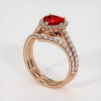 0.76 Ct. Ruby Ring, 14K Rose Gold 2