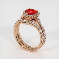 0.81 Ct. Ruby Ring, 14K Rose Gold 2