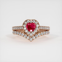 0.48 Ct. Ruby Ring, 14K Rose Gold 1