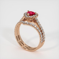 0.48 Ct. Ruby Ring, 14K Rose Gold 2