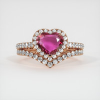 1.44 Ct. Ruby Ring, 14K Rose Gold 1