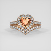 1.24 Ct. Padparadscha Sapphire Ring, 14K Rose Gold 1