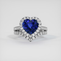 4.02 Ct. Blue Sapphire Ring, 10K White Gold 1