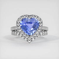 2.73 Ct. Blue Sapphire Ring, 10K White Gold 1