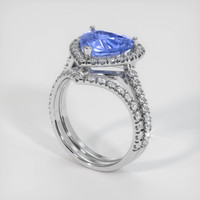 2.73 Ct. Blue Sapphire Ring, 10K White Gold 2