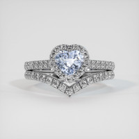 0.70 Ct. Blue Sapphire Ring, 10K White Gold 1