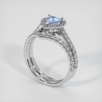 0.70 Ct. Blue Sapphire Ring, 10K White Gold 2