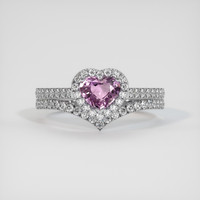 1.03 Ct. Pink Sapphire Ring, 10K White Gold 1