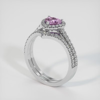 1.03 Ct. Pink Sapphire Ring, 10K White Gold 2