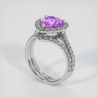 2.00 Ct. Purple Sapphire Ring, 10K White Gold 2