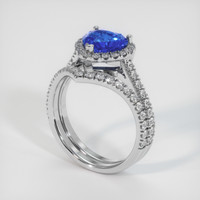 2.58 Ct. Blue Sapphire Ring, 14K White Gold 2