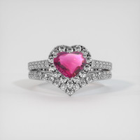 0.72 Ct. Gemstone Ring, 14K White Gold 1